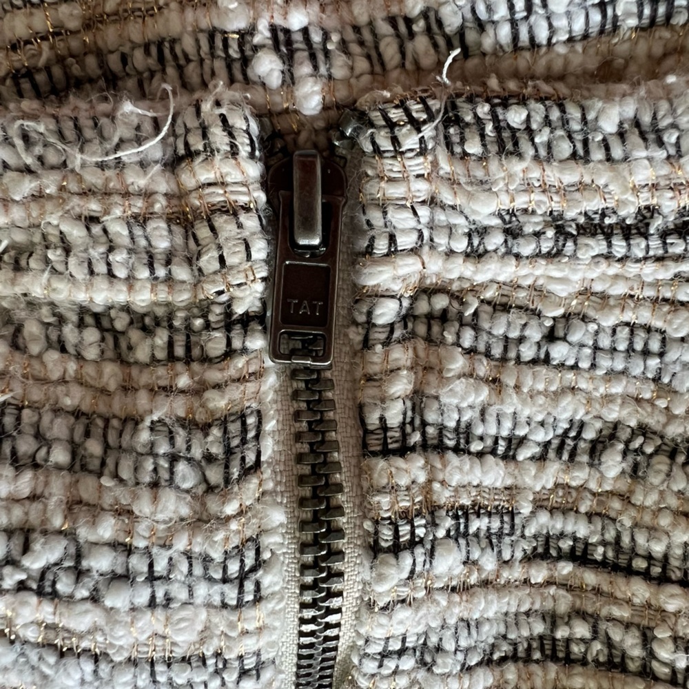 Postmark Anthropologie top short sleeve black white gold cotton blend large - Picture 10 of 12